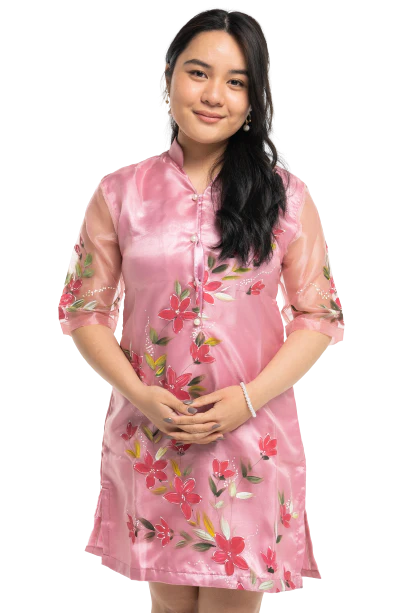 Pink Organza Classic Barong Dress - Diana - JV24 - Image 3
