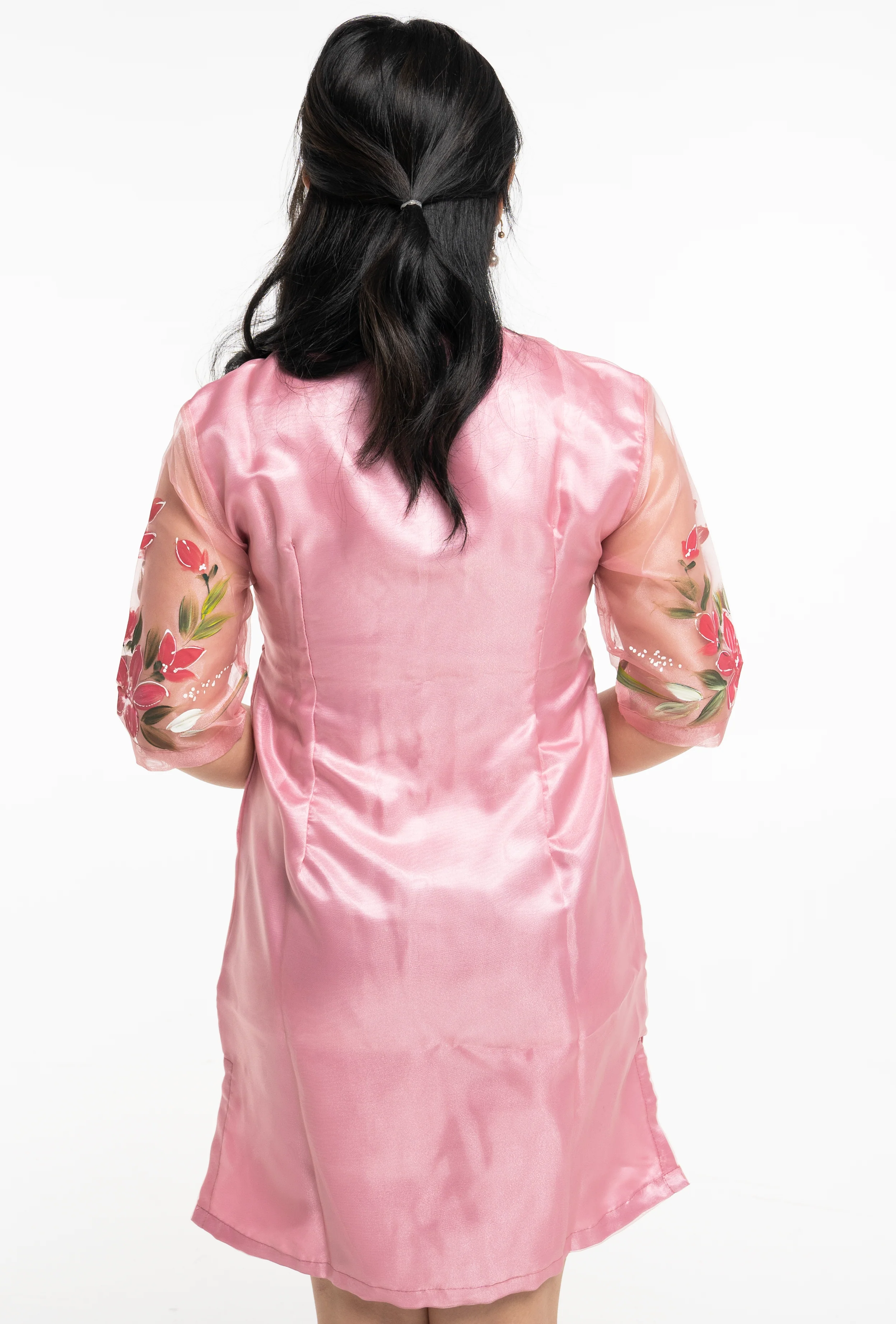 Pink Organza Classic Barong Dress - Diana - JV24 - Image 5