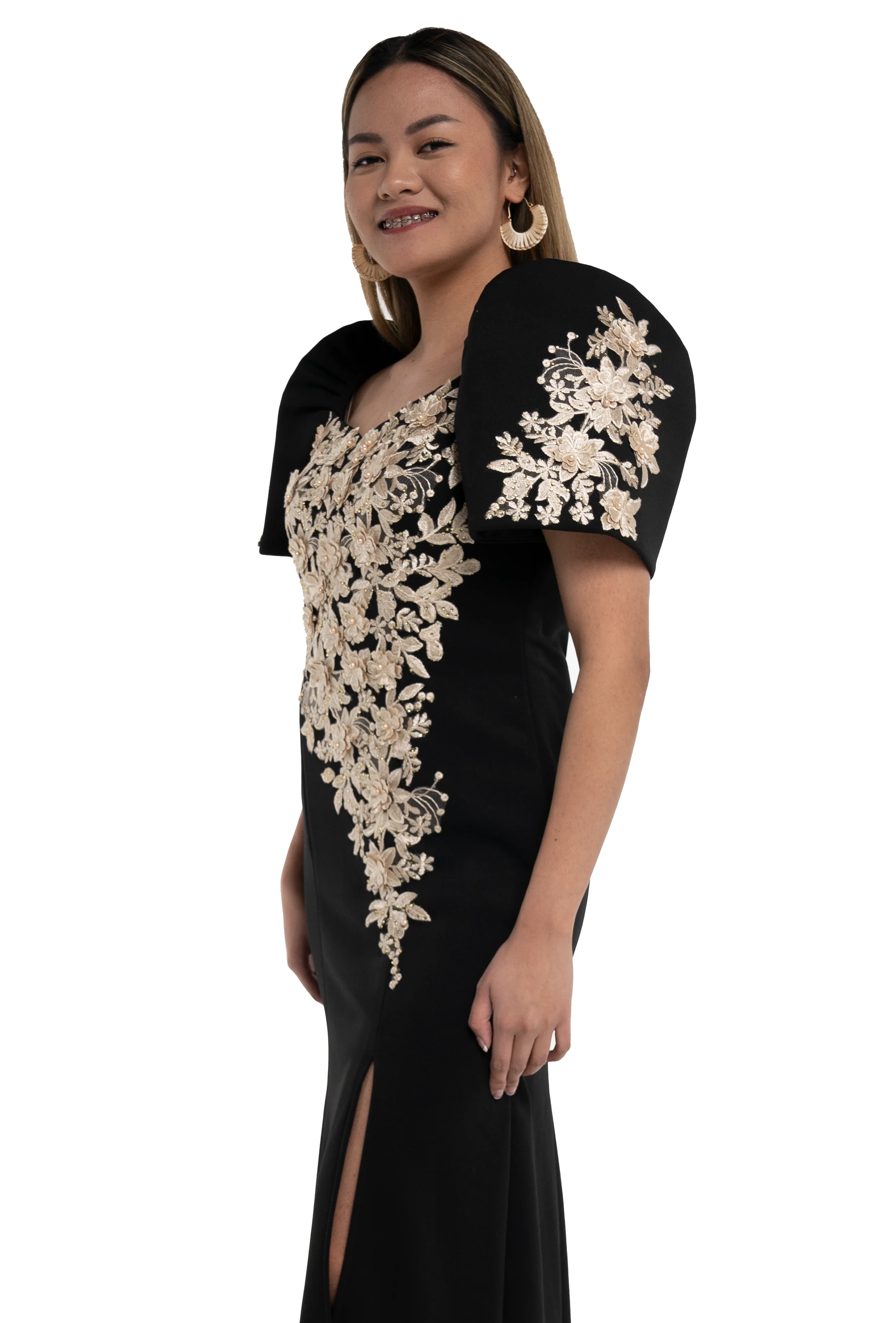 Couples Set Black Elegant Jusilyn Barong  + Neoprene Filipiniana -  F4 - Image 8