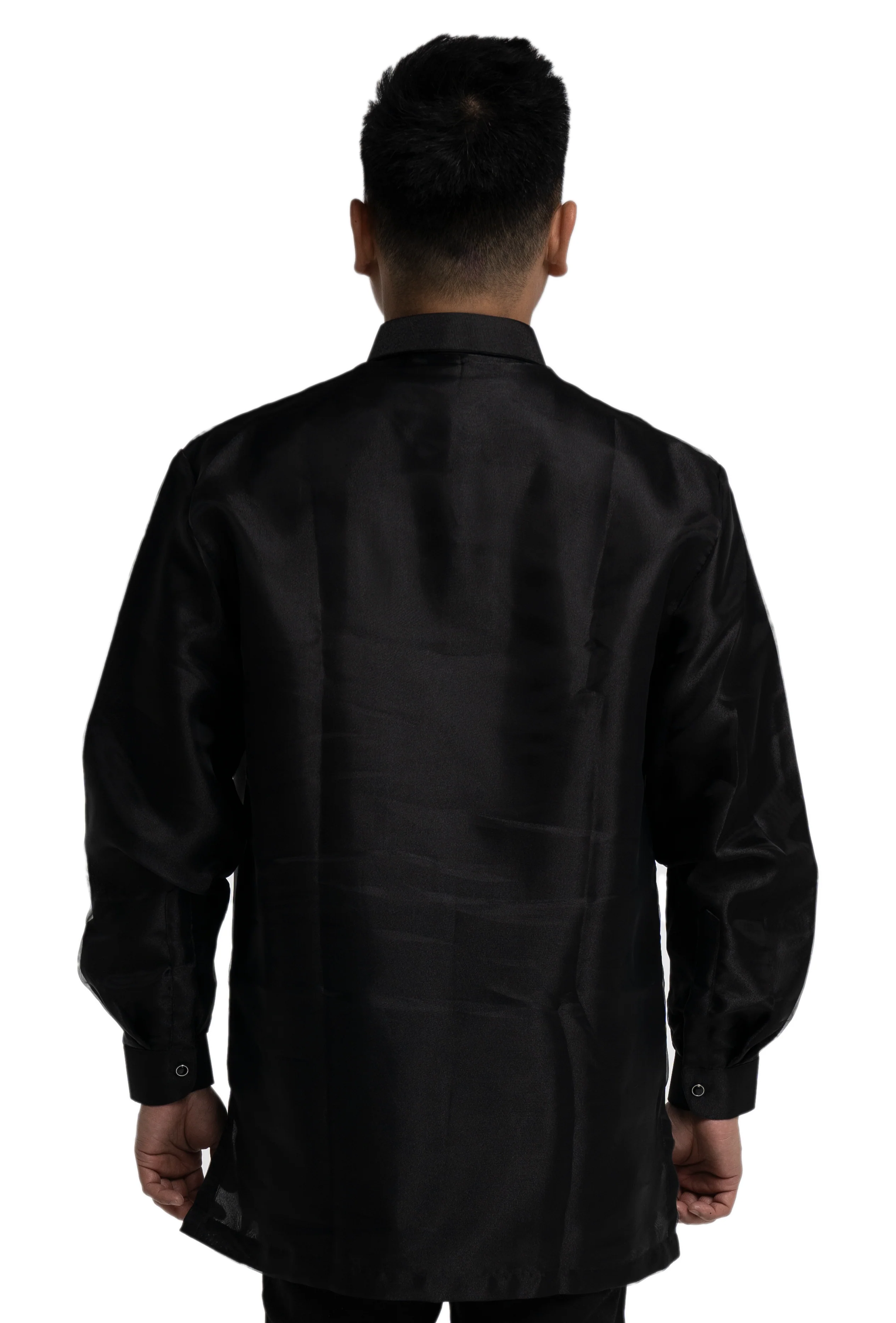 Organza Black Classic Barong Tagalog - Antonio  -JS9 - Image 3