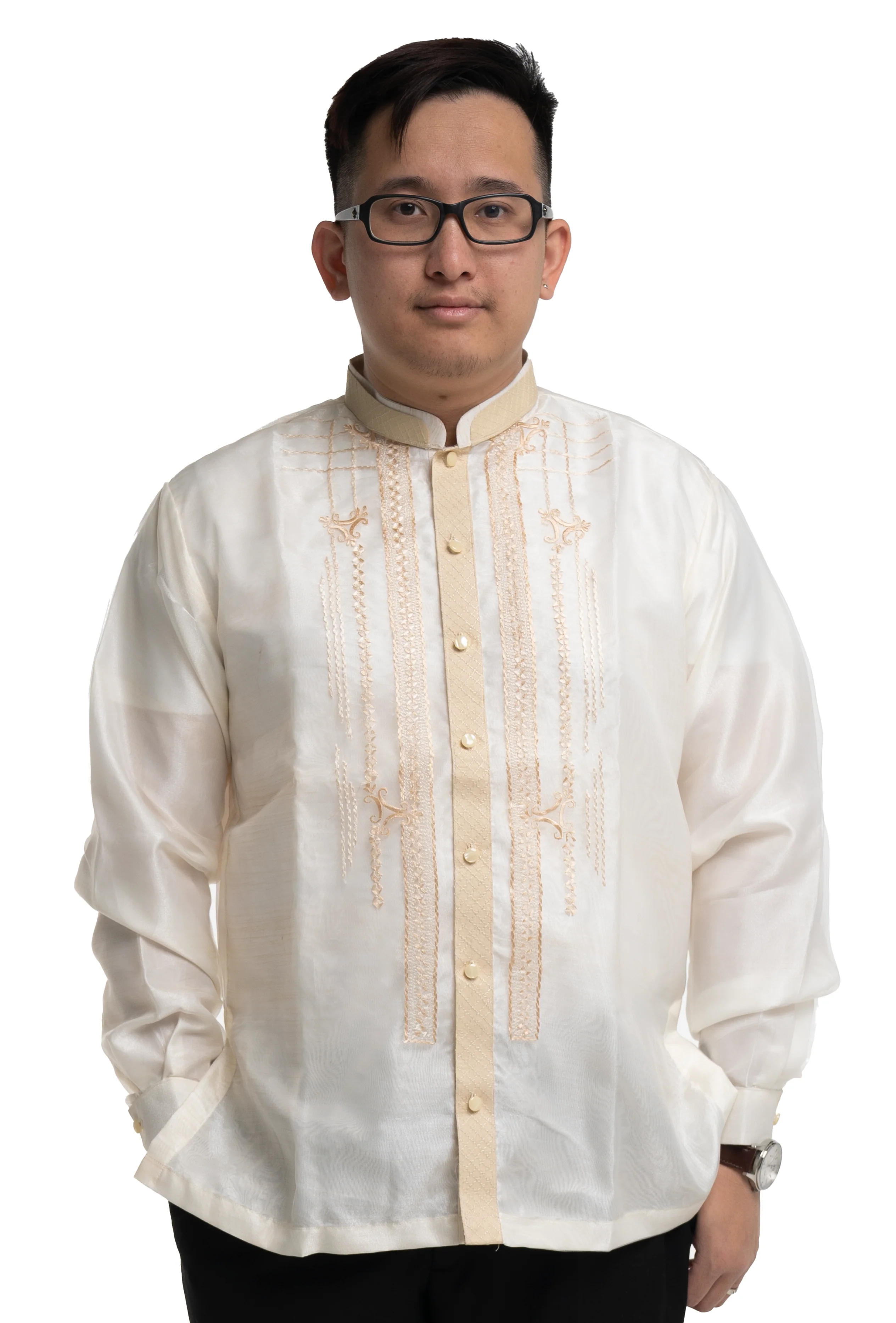 Organza Classic Premium Embroidery Barong Tagalog - Joven - JV75 - Image 4