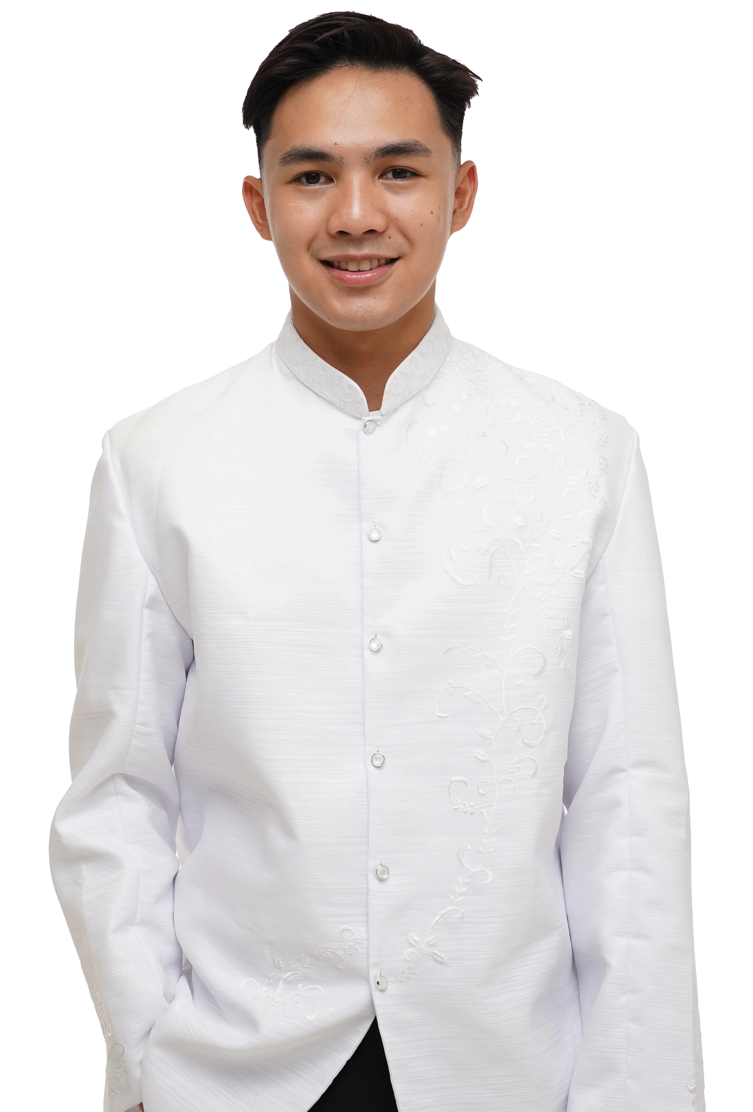 Cocoon White Premium Barong Tagalog Coat - Evan - JS43 - Image 3