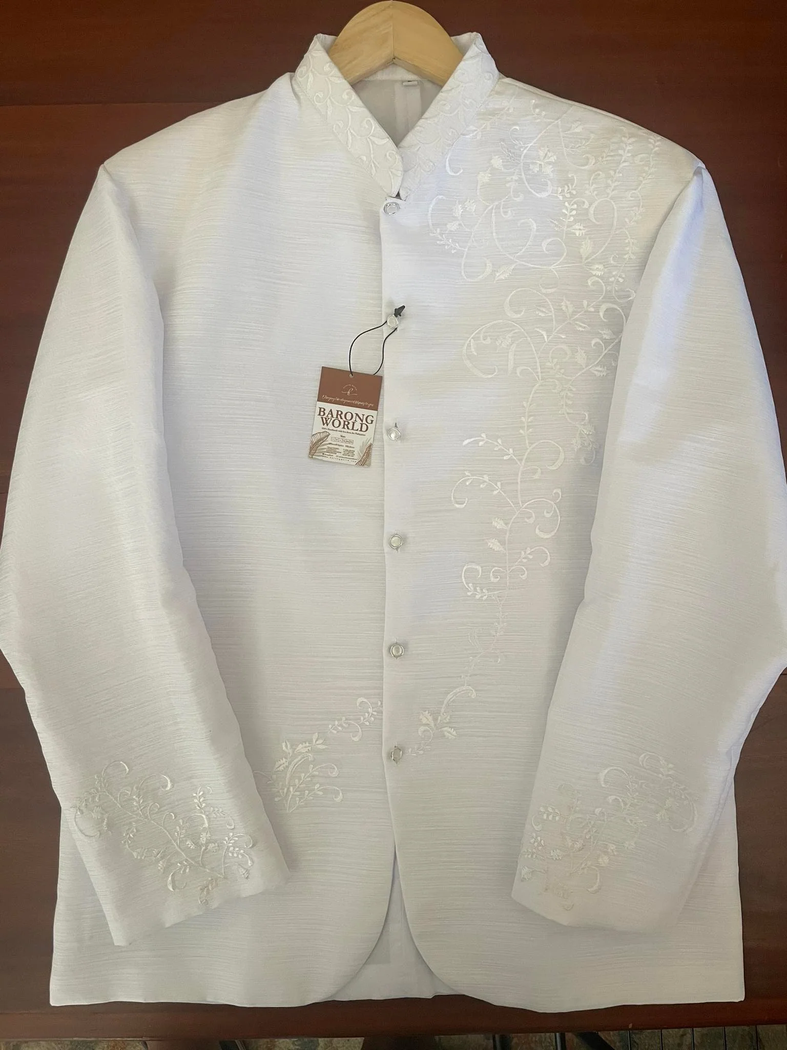 Cocoon White Premium Barong Tagalog Coat - Evan - JS43 - Image 4