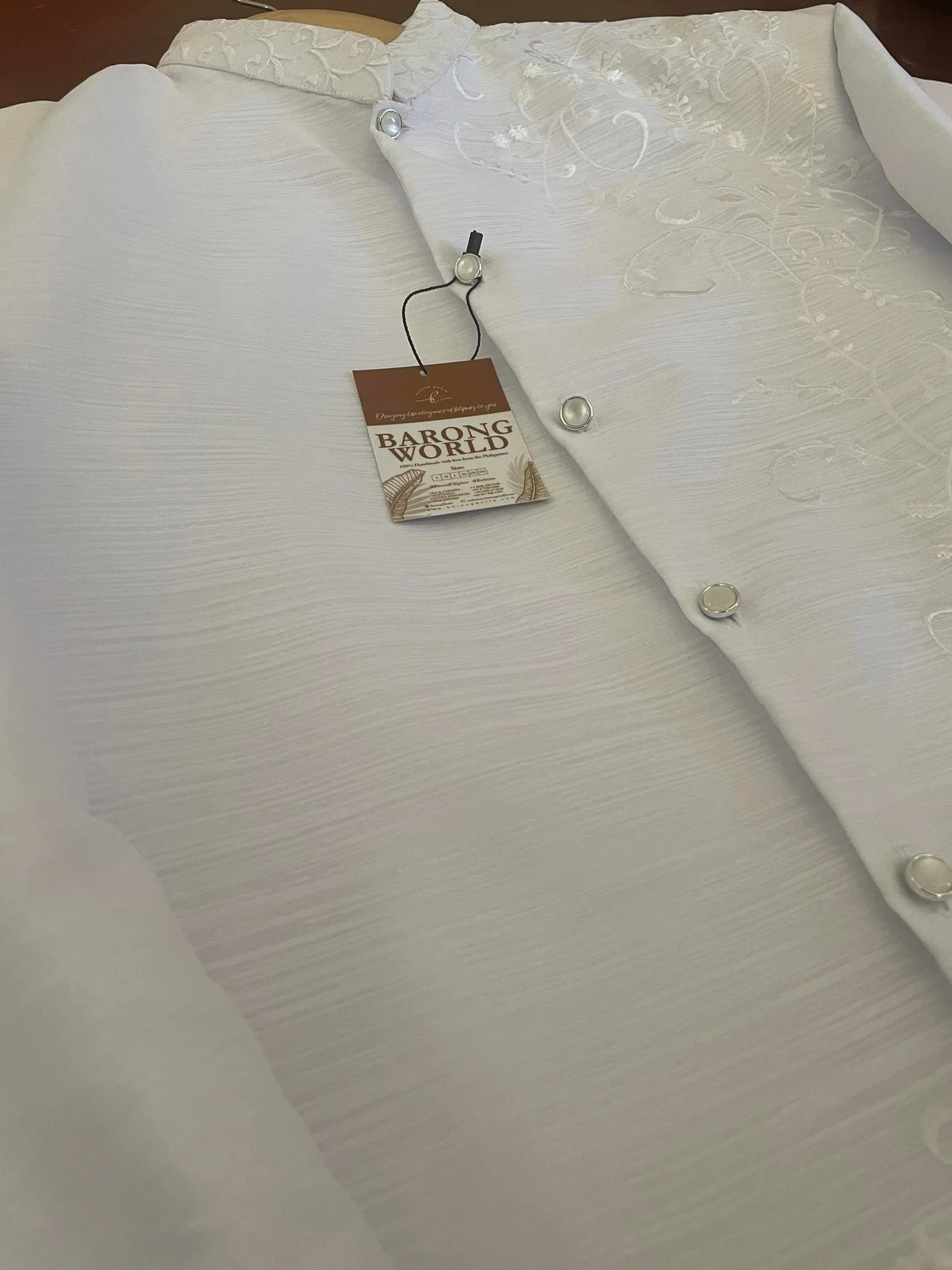 Cocoon White Premium Barong Tagalog Coat - Evan - JS43 - Image 5