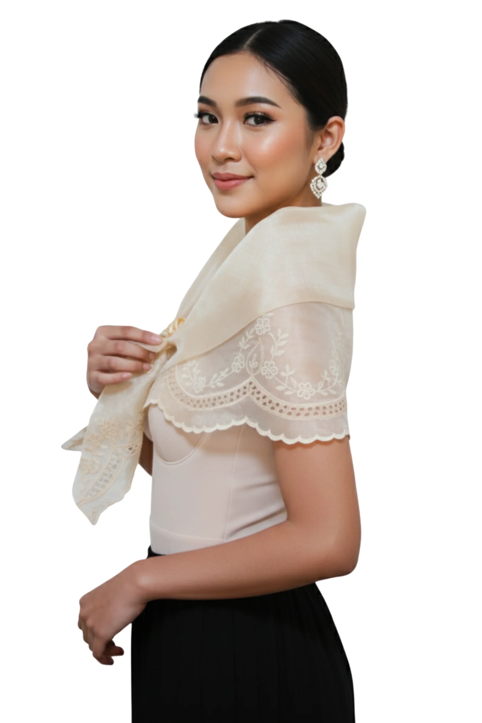 Organza Elegant Filipiniana Alampay  - Marie - MRA01 - Image 3