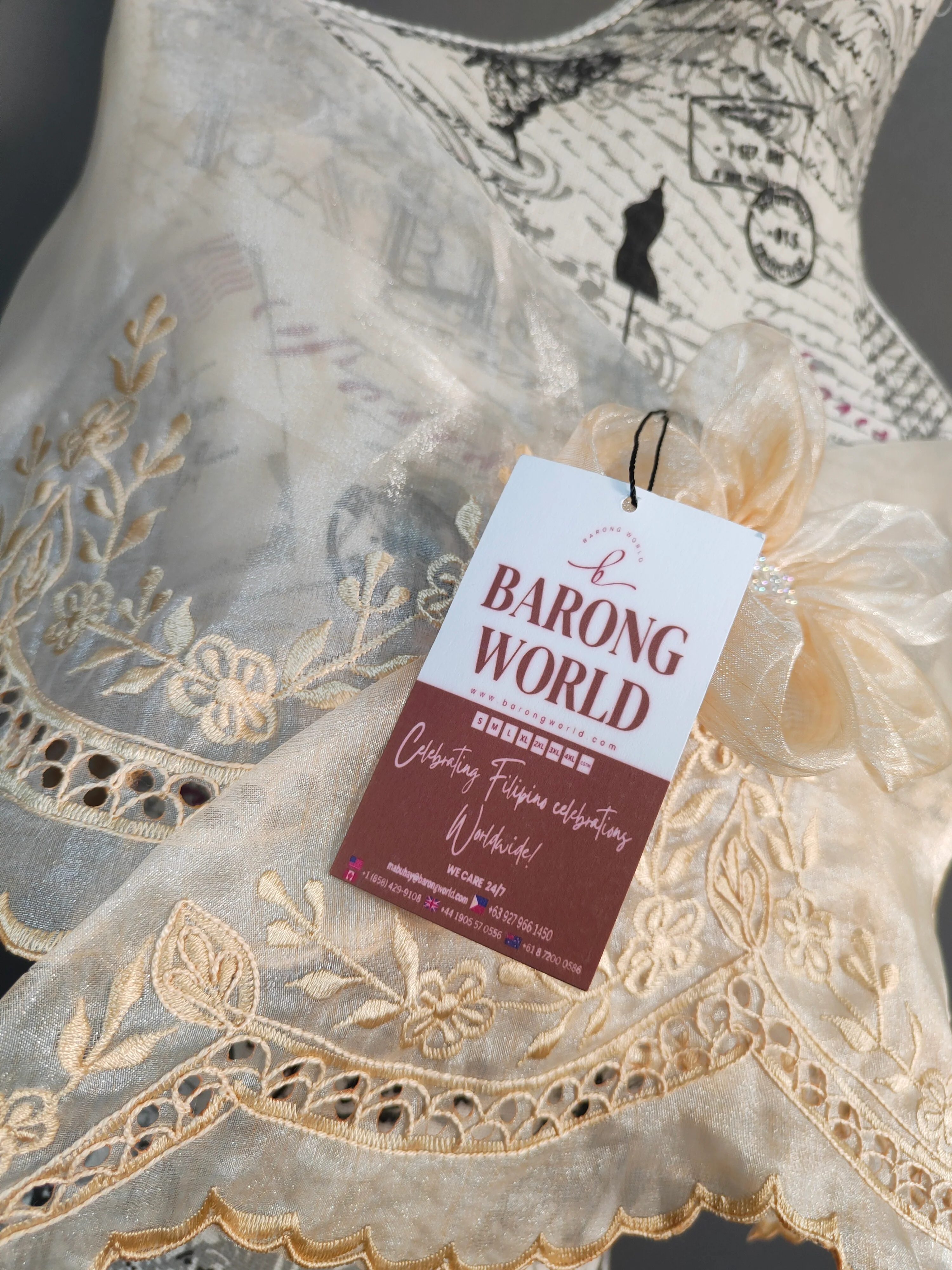 Organza Elegant Filipiniana Alampay  - Marie - MRA01 - Image 7