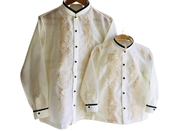 Father & Son Jusi Chinese Collar Barong Tagalog Set -F2 - Image 3