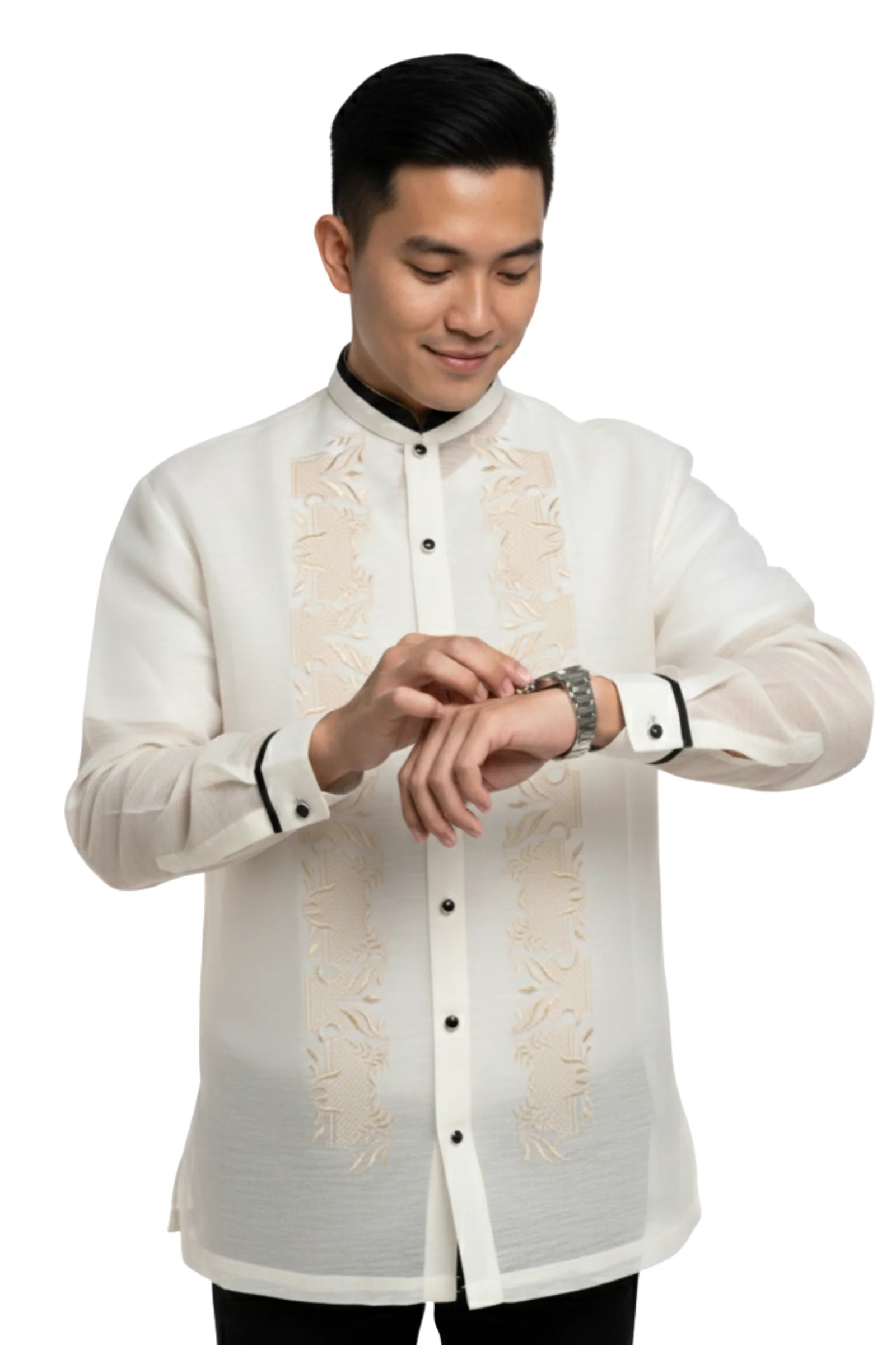 Jusi Cultural Chinese Collar Barong Tagalog  - Lawrence - JS90 - Image 4