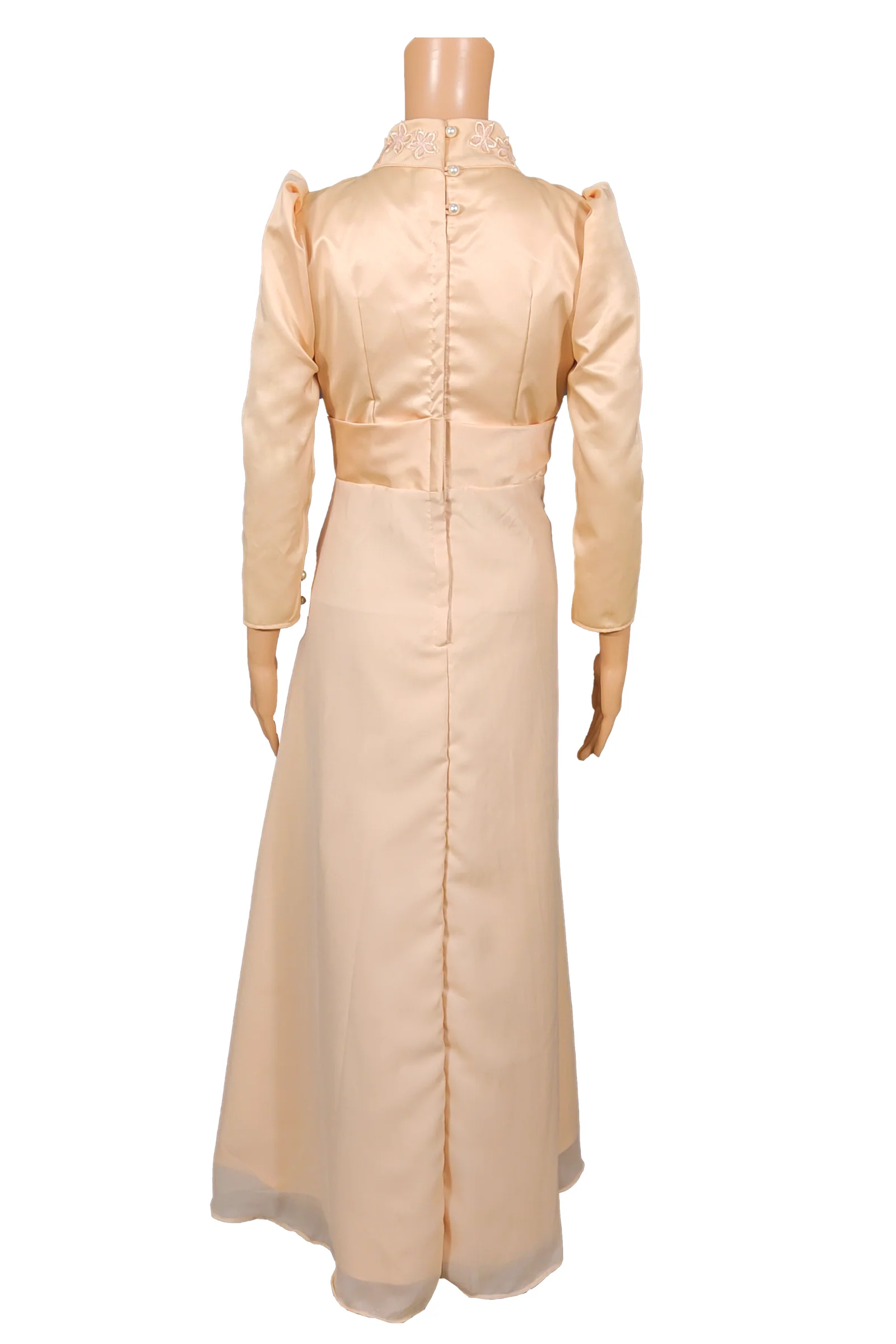 Elegant Long-Sleeve Filipiniana Dress with Flowing Pleats - Shyvana - JK50 - Image 5