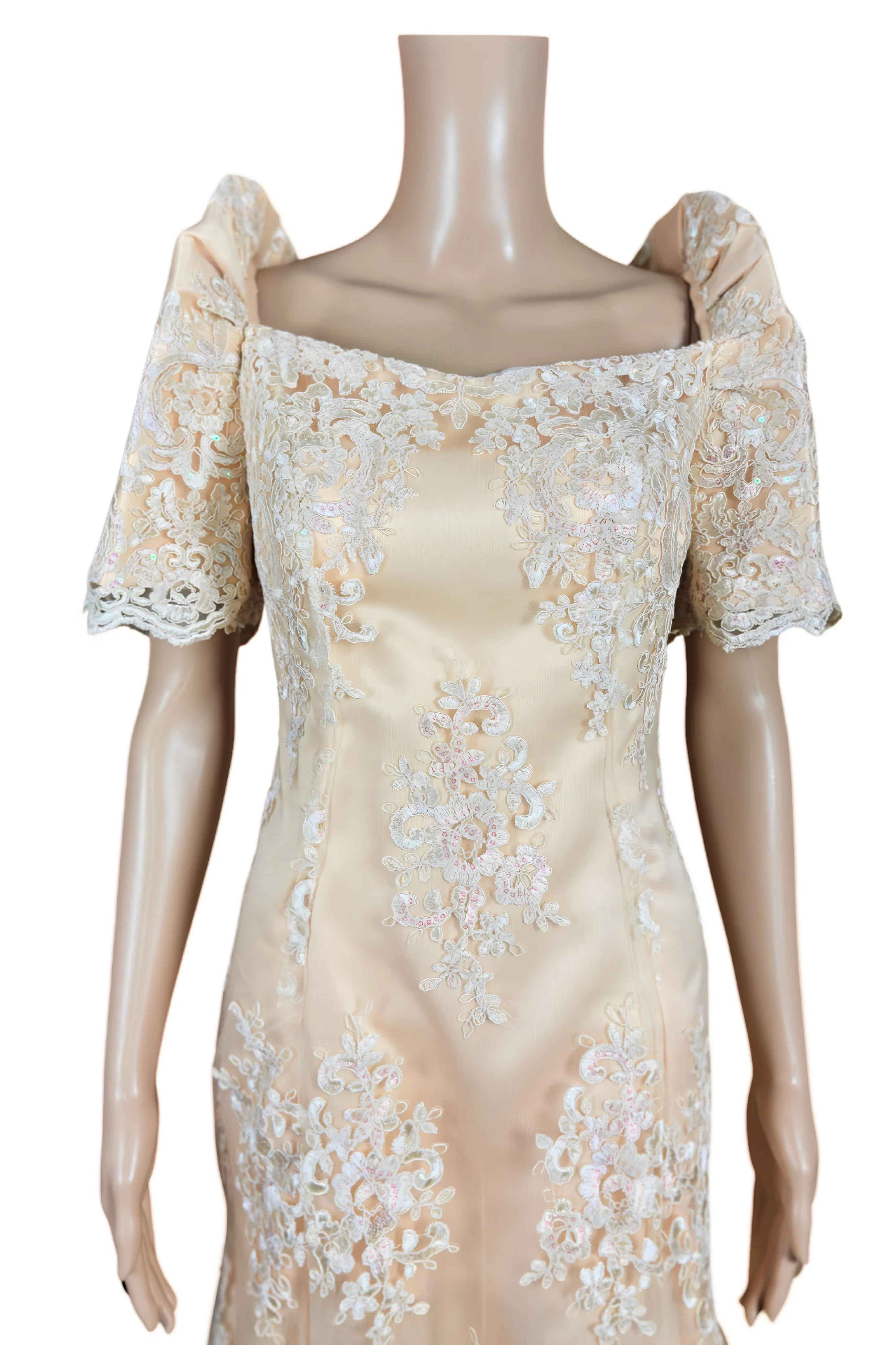 Filipiniana Lace Gown with Sequence Bids - Reina - JB114 - Image 4