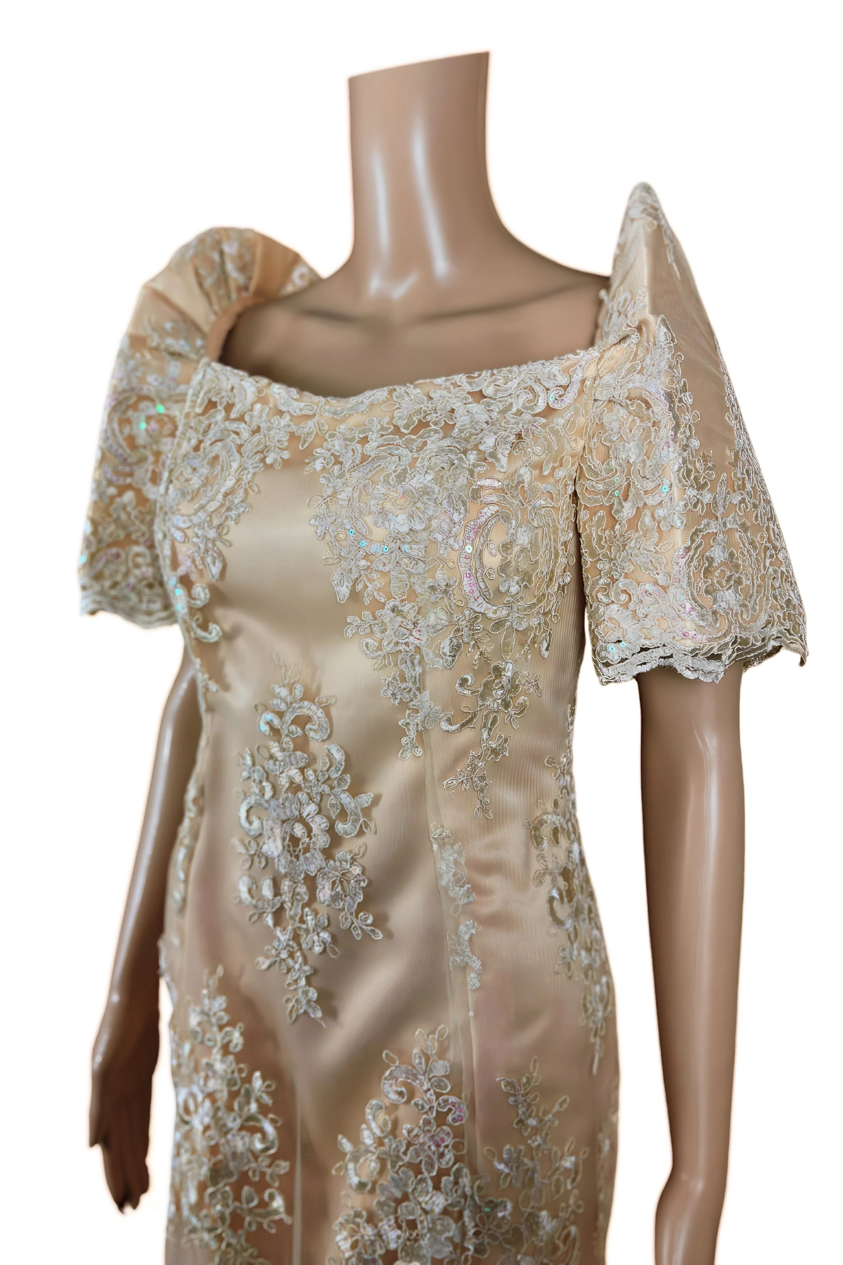 Filipiniana Lace Gown with Sequence Bids - Reina - JB114 - Image 6