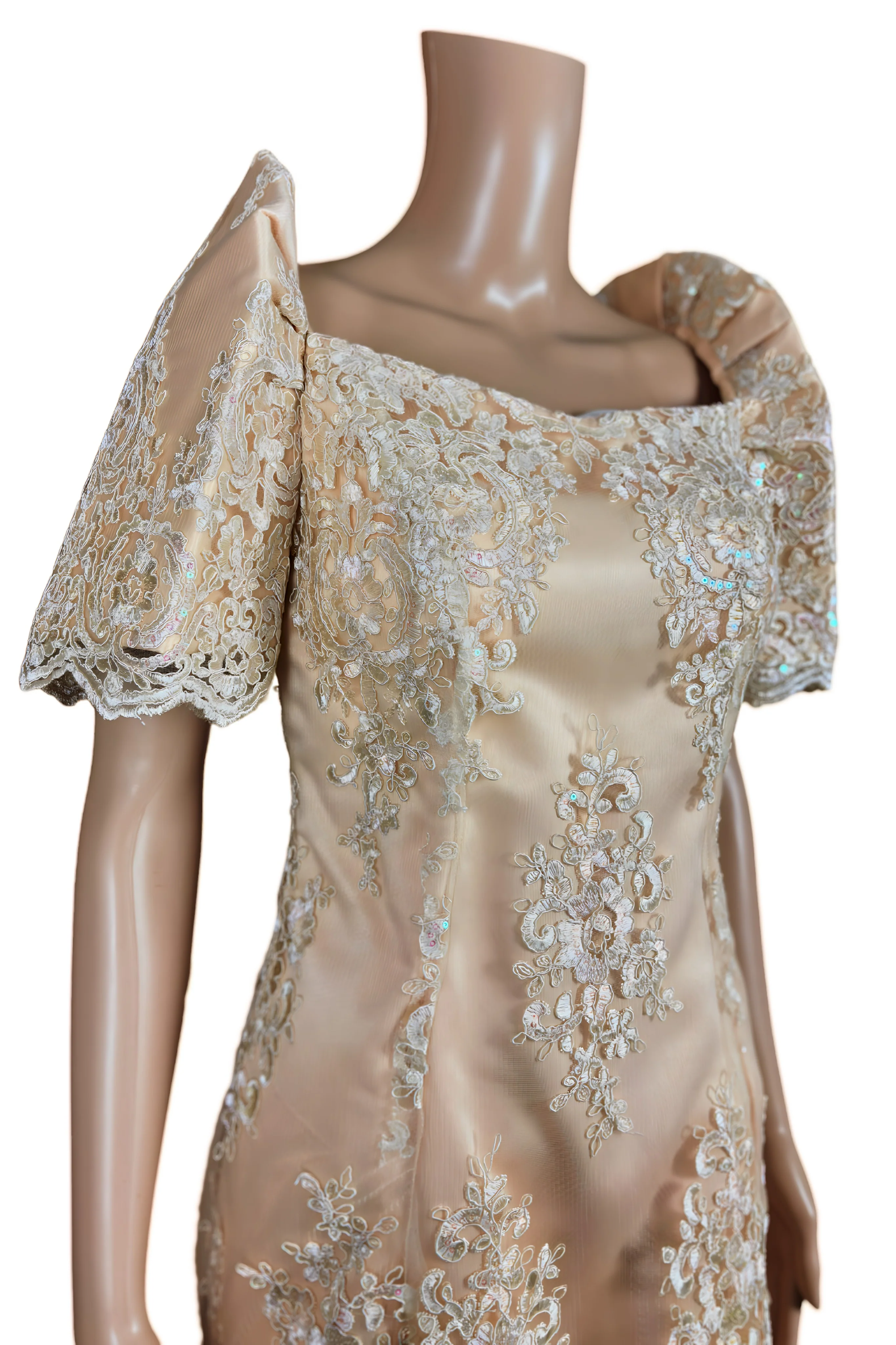 Filipiniana Lace Gown with Sequence Bids - Reina - JB114 - Image 7