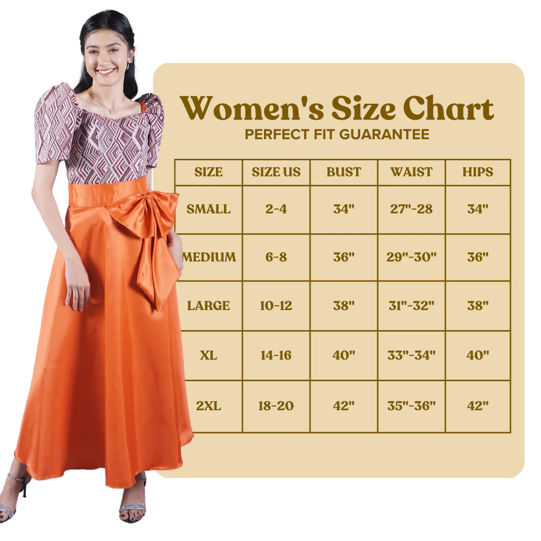 Couples Set Golden Satin Barong Tagalog  + Studded Princess Dress with Umbrella Petticoat - S1 - Image 5