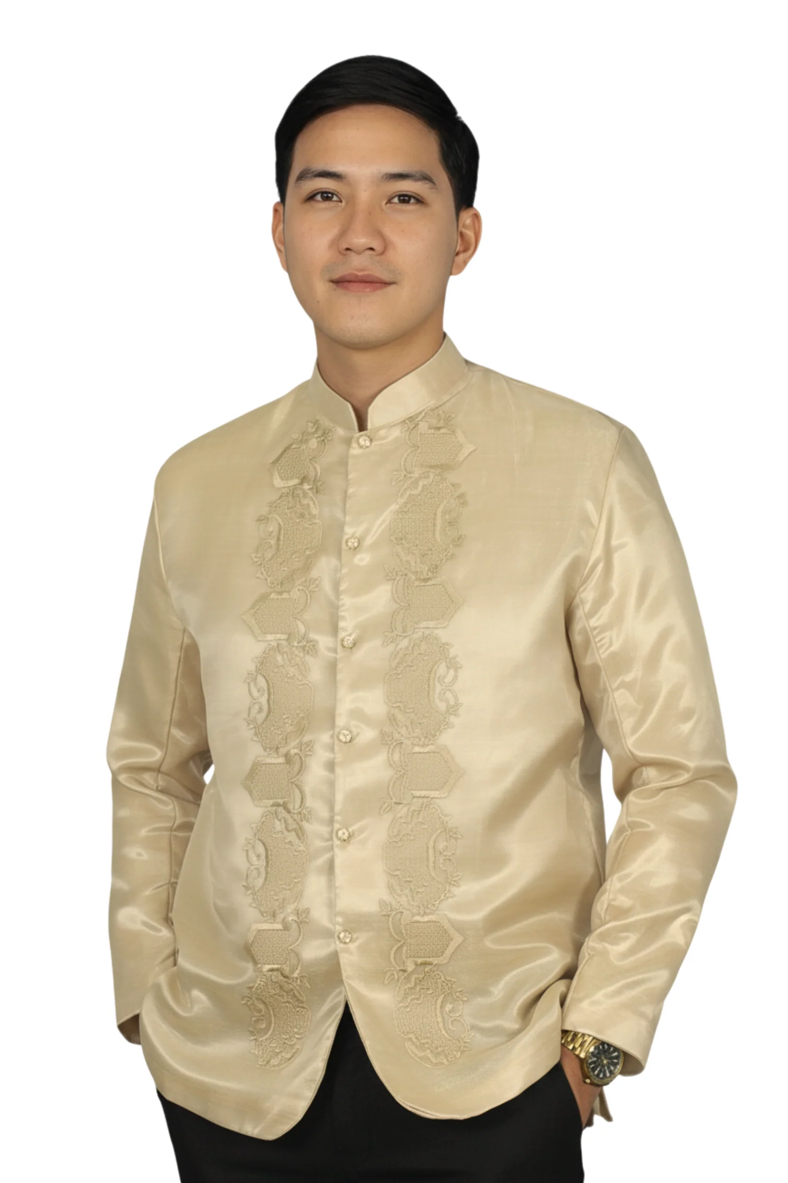 Golden Premium Barong Tagalog Coat - Piolo - JS7 - Image 4