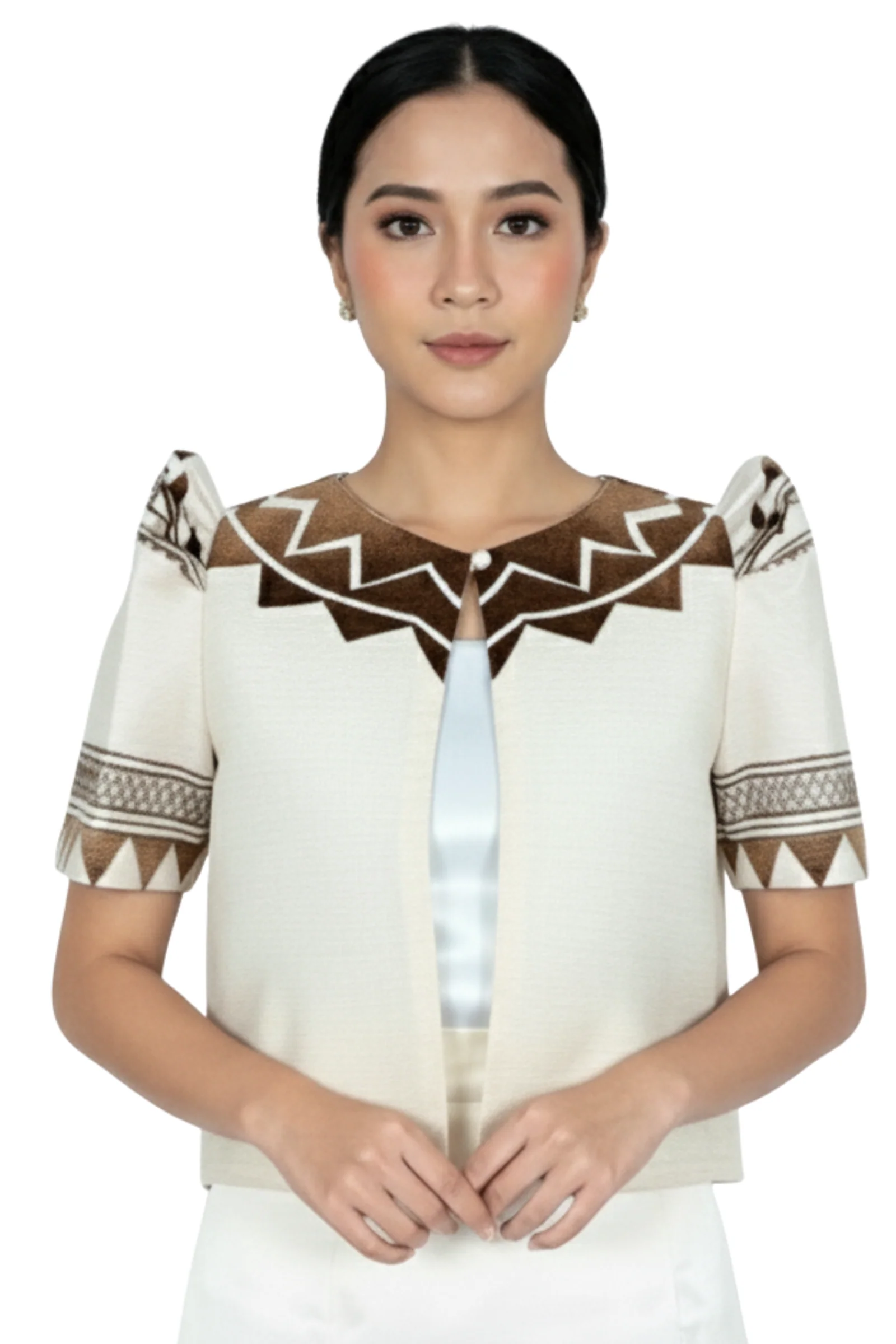 Pina Jusilyn Ivory Premium Filipiniana Bolero - Irish - JK53 - Image 3