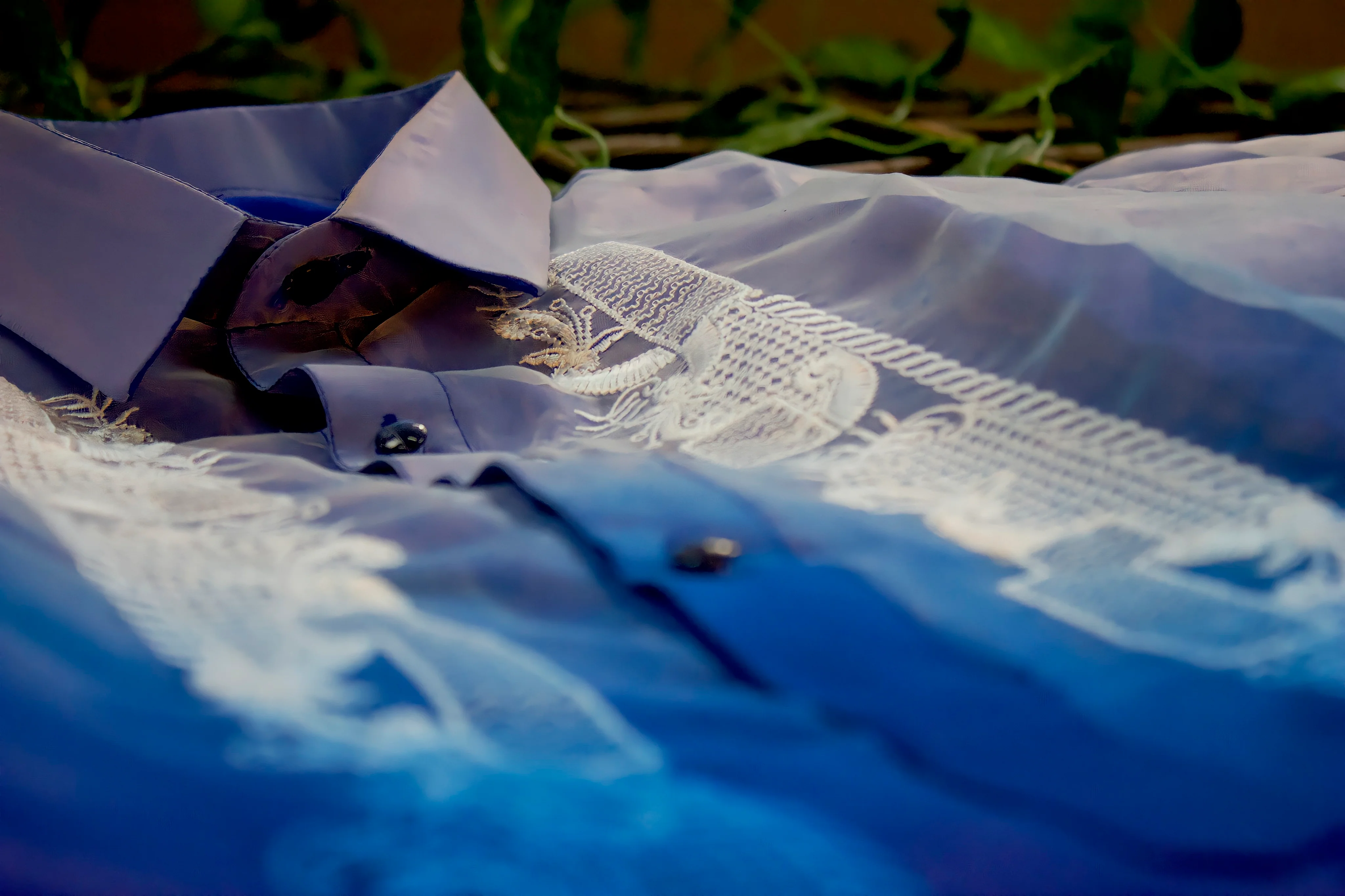 Organza Mono Blue Barong Tagalog -  Jerome - LST4 - Image 3