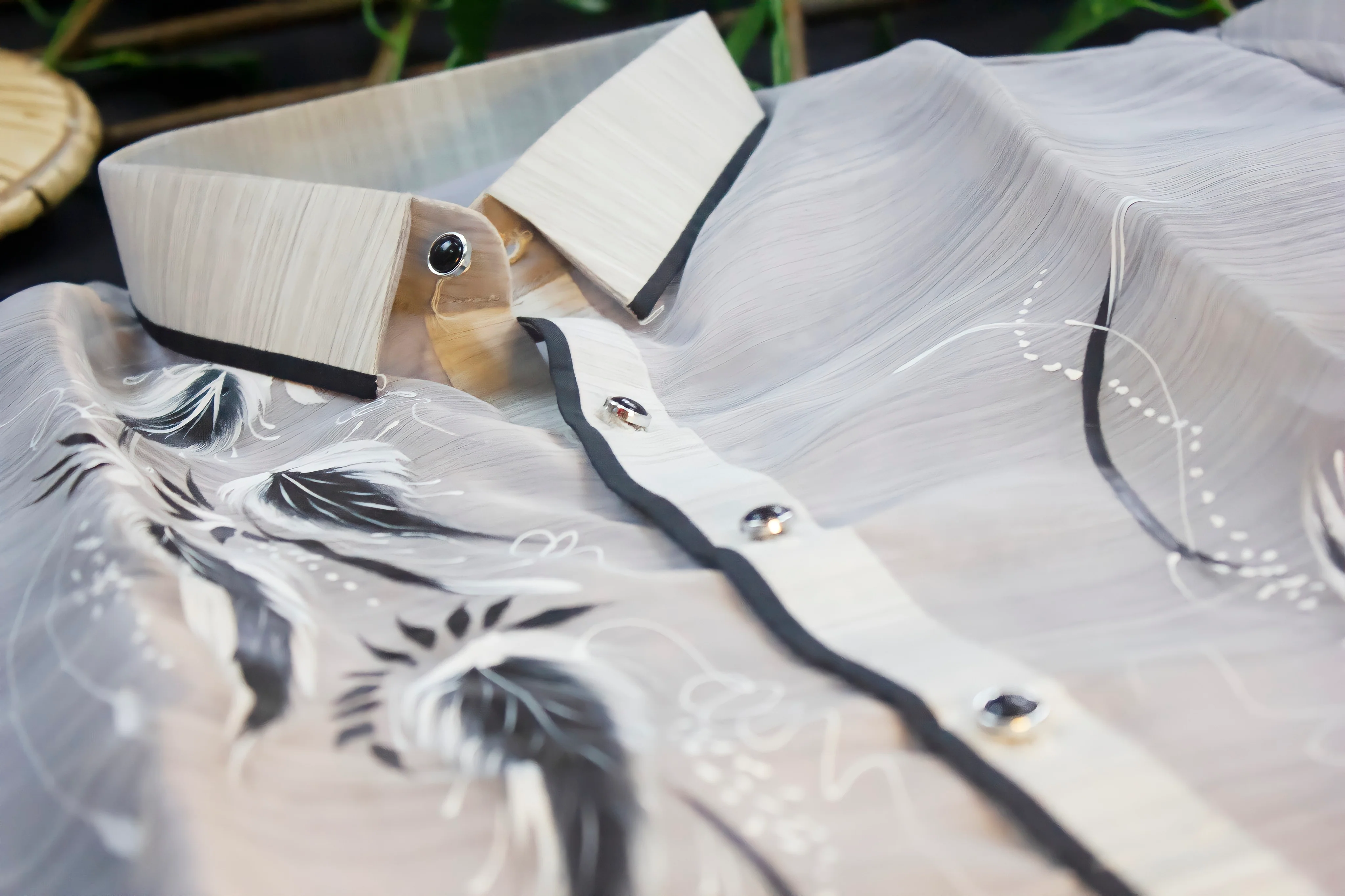 Pina Organza Gray Cultural Barong Tagalog - Fernando - LST2 - Image 4