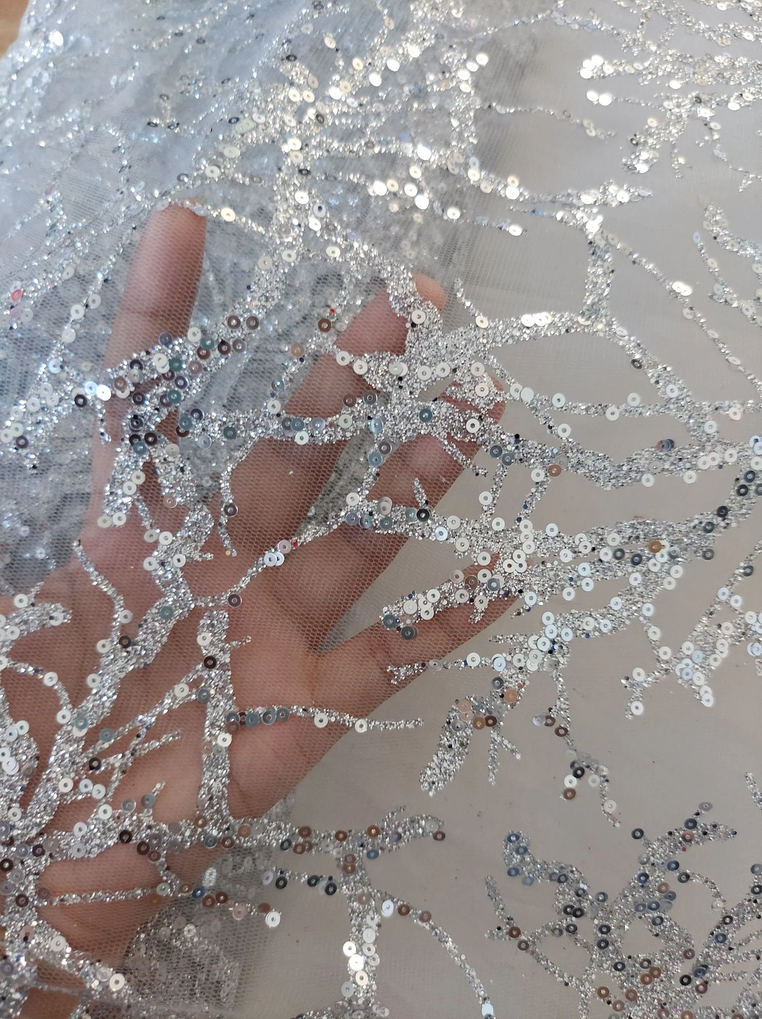 Mestiza Studded Lace Silver Glamour Filipiniana Gown - Bea - MR48 - Image 5