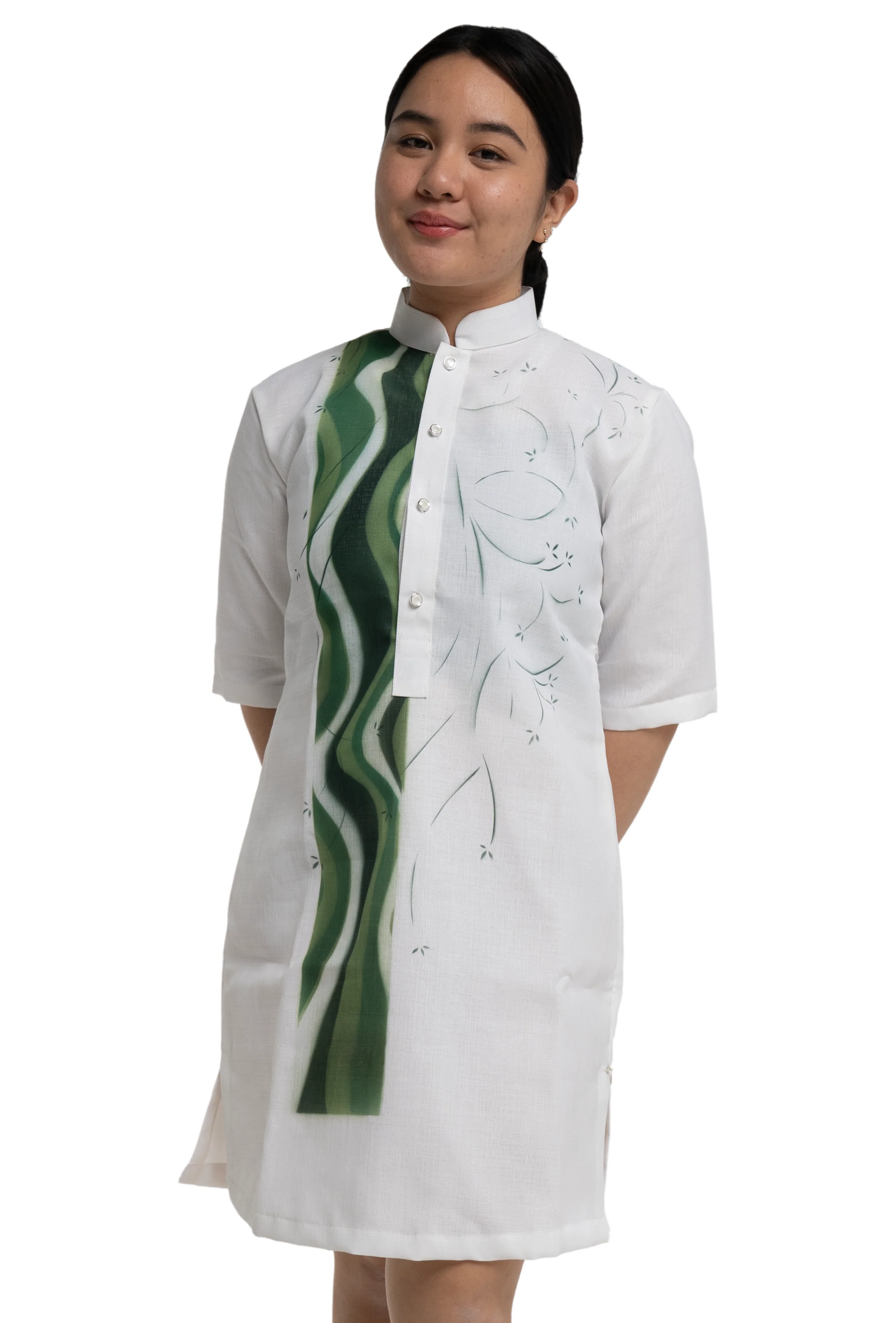 Jusi Barong Dress Cultural Green - Ella - JF08 - Image 3