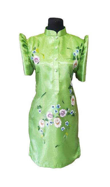 Organza Green Filipiniana Barong Dress - Lear - JF13 - Image 4