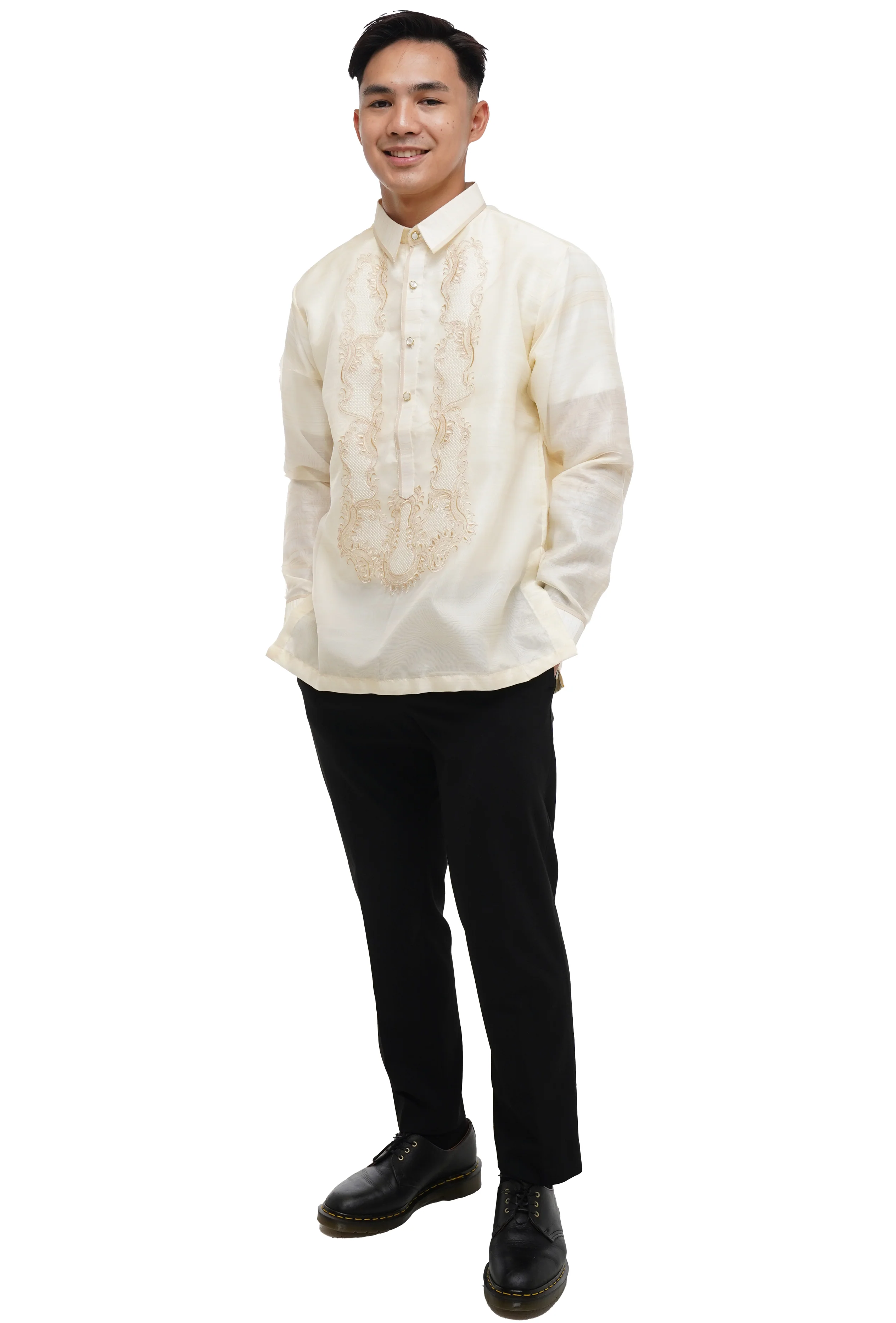 Organza Classic Barong Tagalog with Lining - Jacobo - JF589 - Image 4