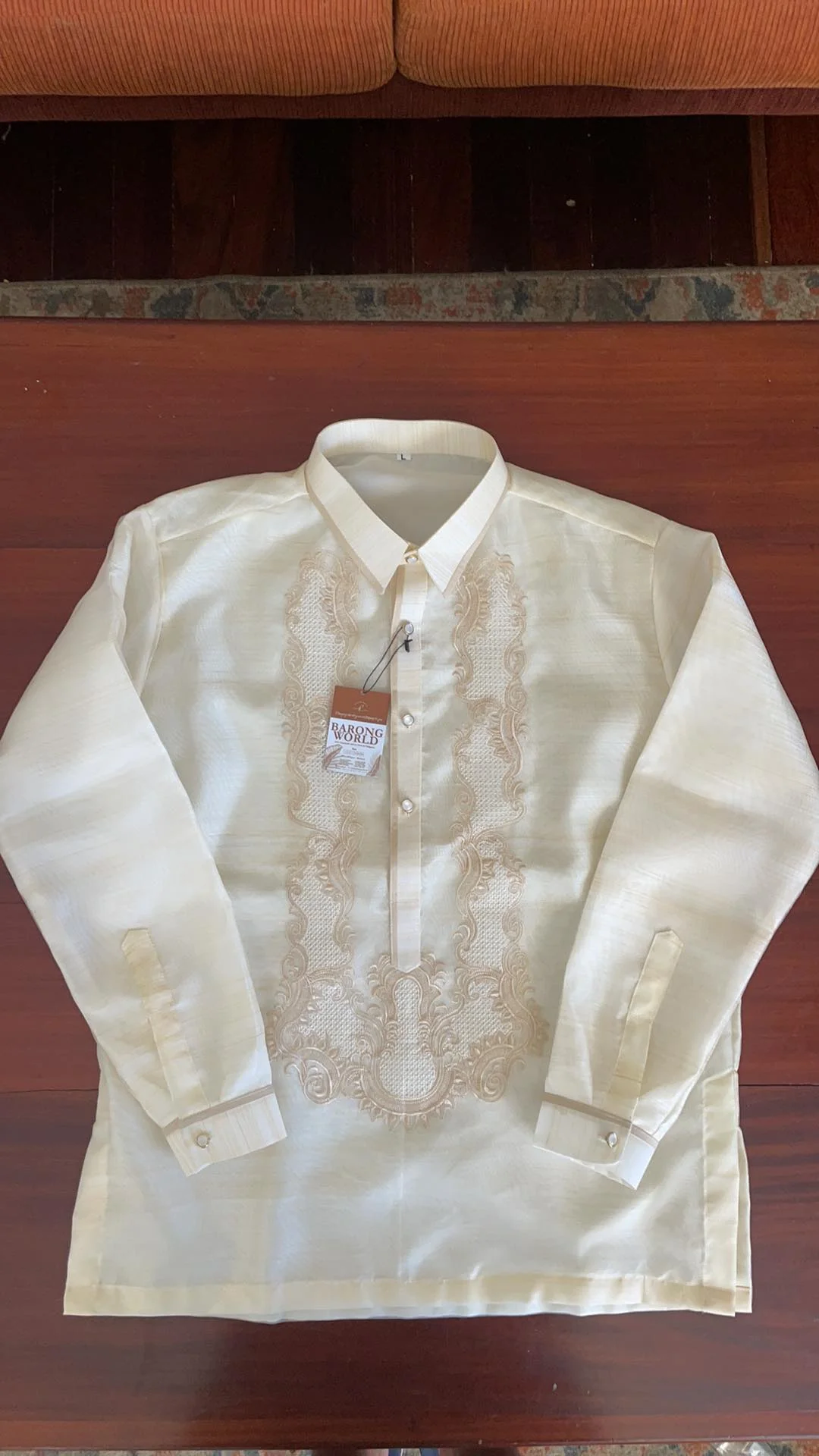 Organza Classic Barong Tagalog with Lining - Jacobo - JF589 - Image 5