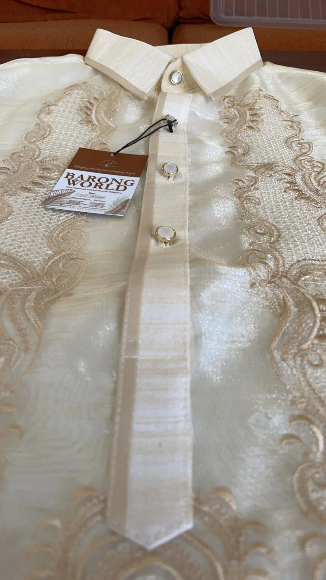 Organza Classic Barong Tagalog with Lining - Jacobo - JF589 - Image 7