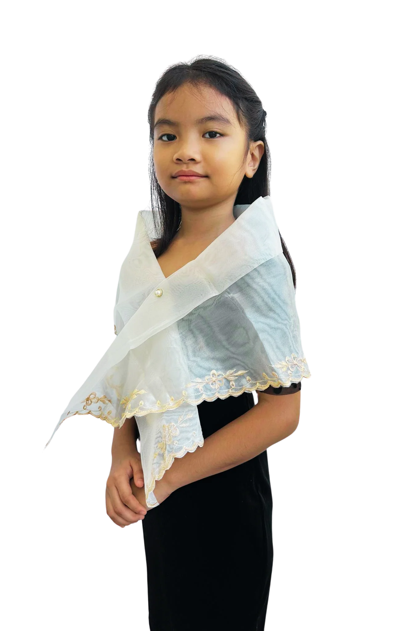 Premium Organza Girls Filipiniana Alampay - Natalie -  LZ001 - Image 6