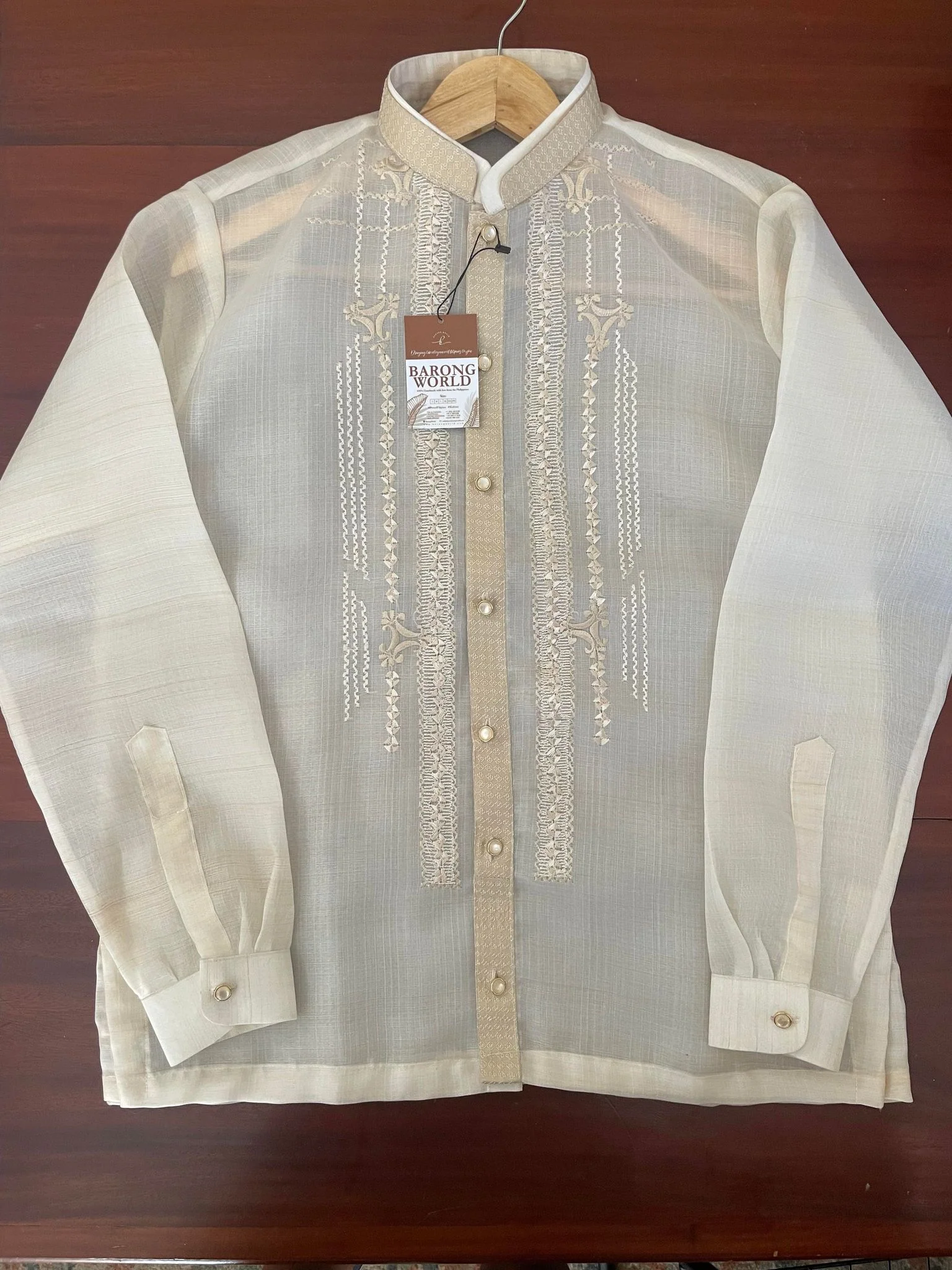 Cocoon Classic Premium Barong Tagalog Full Open - Joshua - JV401 - Image 3