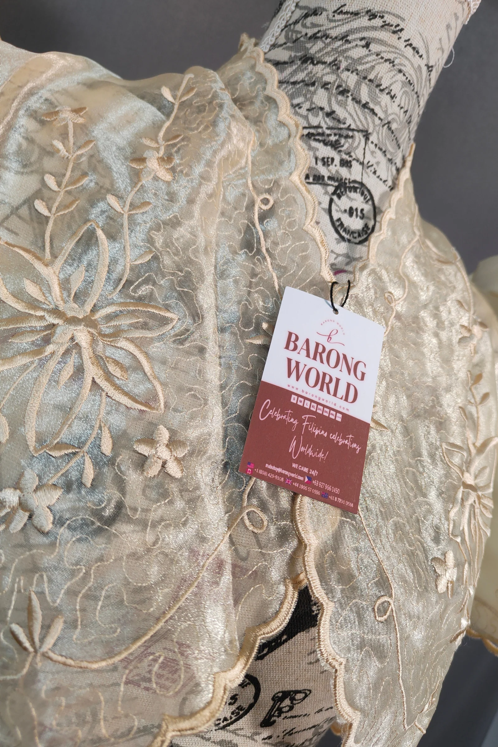 Organza Classic Premium Filipiniana Bolero - MR696 - Image 6