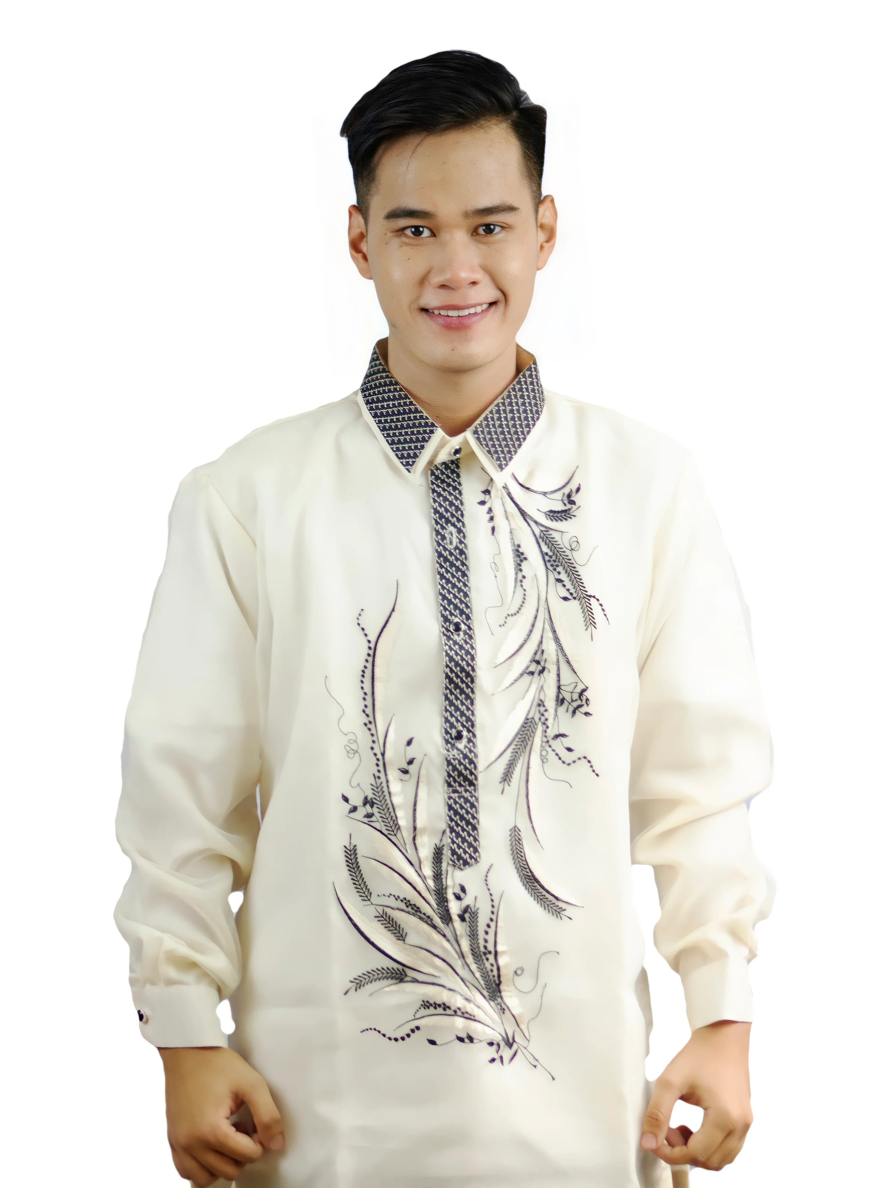 Piña Organza White Cultural Barong Tagalog - Fernando  -LST1 - Image 8